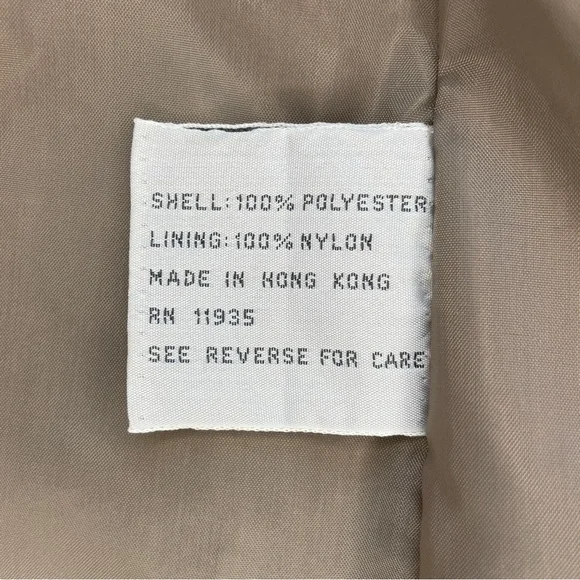 Vintage 80s Windsor Bay Belted Balloon Sleeve Trench Coat - Iridescent Champagne - Picture 13 of 16